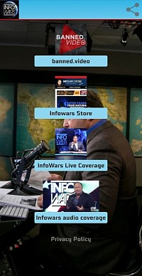 Infowars apk app with audio coverage option